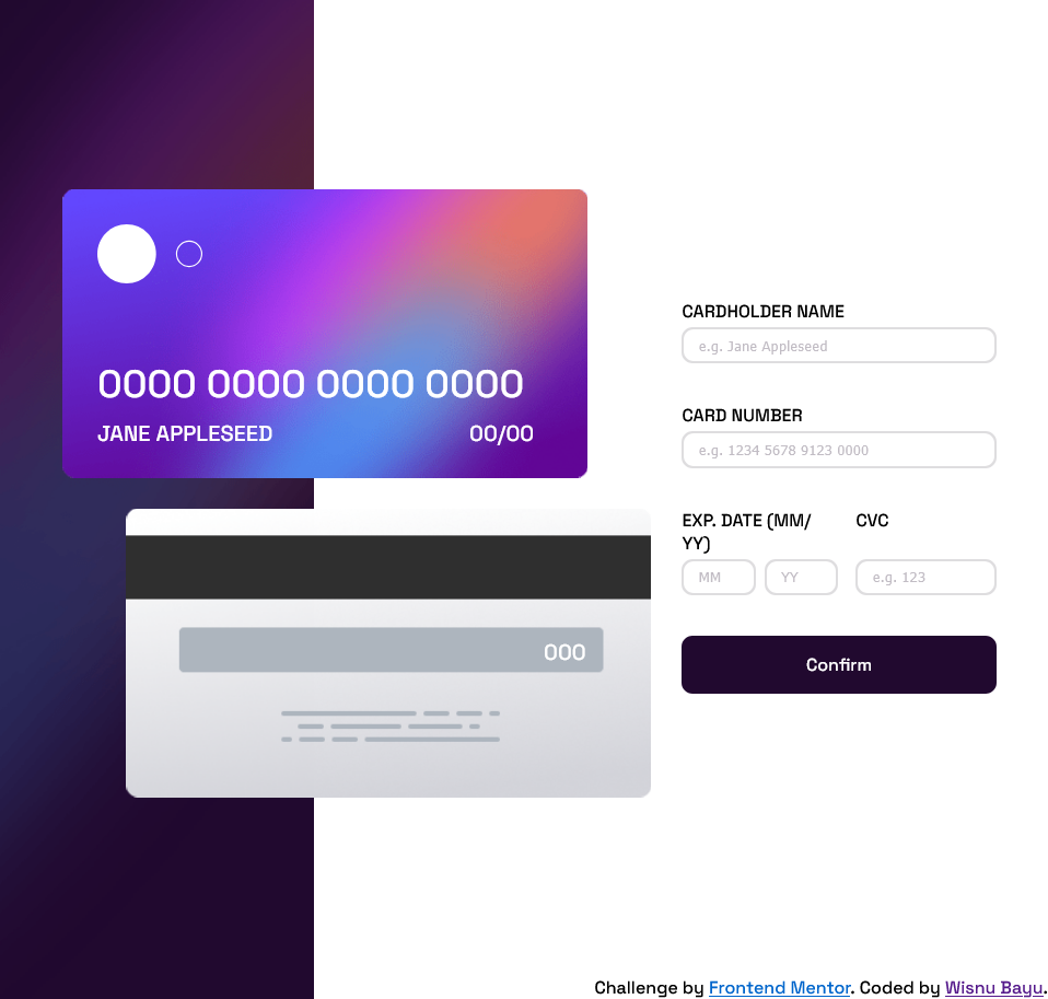 Interactive Card Details Form